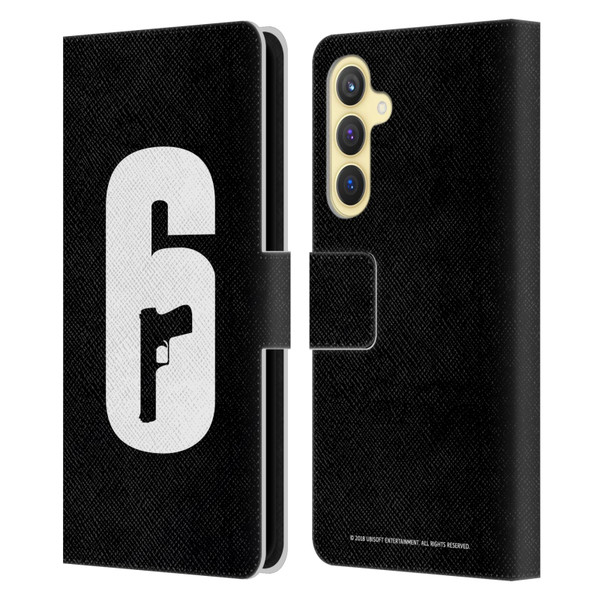 Tom Clancy's Rainbow Six Siege Logos Black And White Leather Book Wallet Case Cover For Samsung Galaxy S23 FE 5G