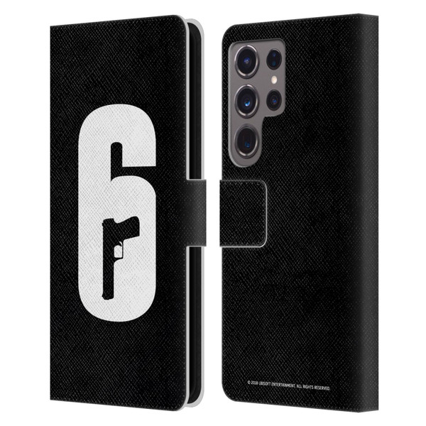 Tom Clancy's Rainbow Six Siege Logos Black And White Leather Book Wallet Case Cover For Samsung Galaxy S24 Ultra 5G