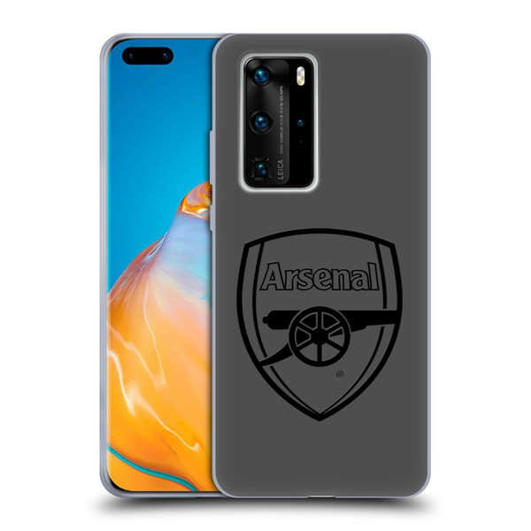 Arsenal FC Crest 2 Black Logo Soft Gel Case for Huawei P40 Pro / P40 Pro Plus 5G