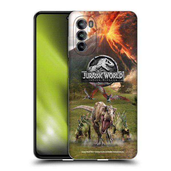 Jurassic World Fallen Kingdom Key Art Dinosaurs Escape Soft Gel Case for Motorola Moto G82 5G