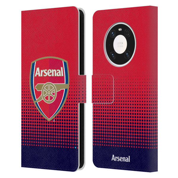 Arsenal FC Crest 2 Fade Leather Book Wallet Case Cover For Huawei Mate 40 Pro 5G