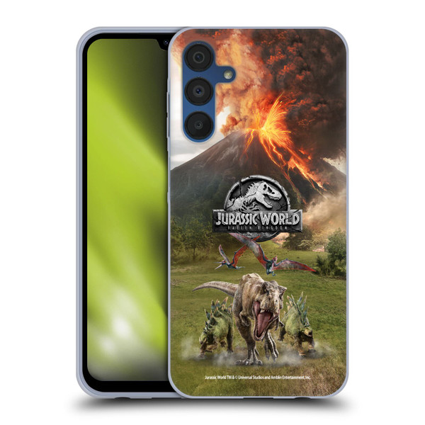 Jurassic World Fallen Kingdom Key Art Dinosaurs Escape Soft Gel Case for Samsung Galaxy A15
