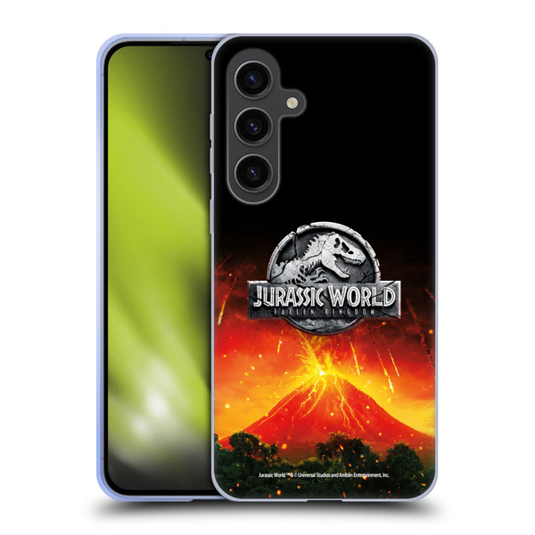Jurassic World Fallen Kingdom Logo Volcano Eruption Soft Gel Case for Samsung Galaxy S24+ 5G