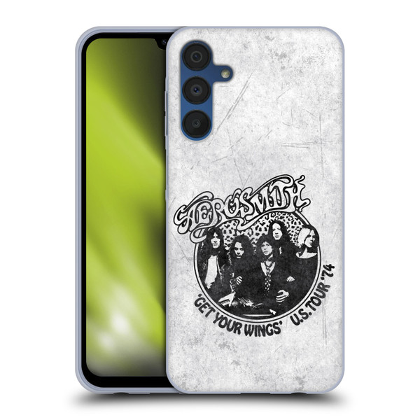Aerosmith Black And White Get Your Wings US Tour Soft Gel Case for Samsung Galaxy A15