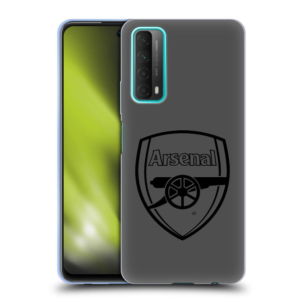 Arsenal FC Crest 2 Black Logo Soft Gel Case for Huawei P Smart (2021)