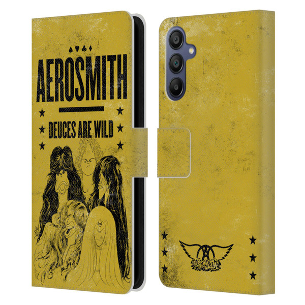 Aerosmith Classics Deuces Are Wild Leather Book Wallet Case Cover For Samsung Galaxy A15