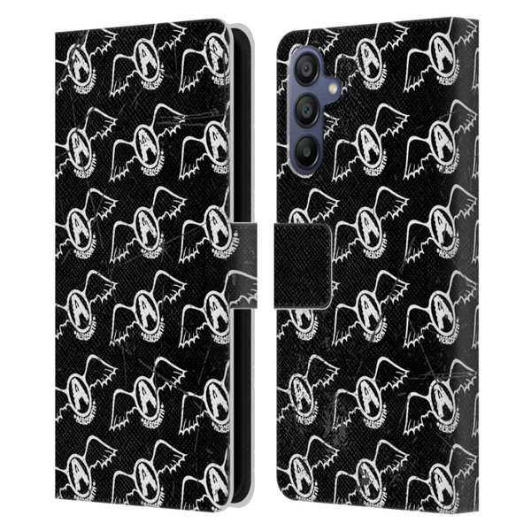 Aerosmith Classics Logo Pattern Leather Book Wallet Case Cover For Samsung Galaxy A15