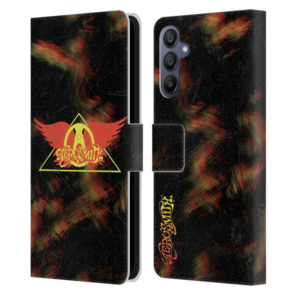 Aerosmith Classics Triangle Winged Leather Book Wallet Case Cover For Samsung Galaxy A15