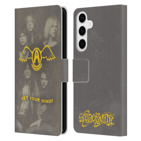Aerosmith Classics Get Your Wings Leather Book Wallet Case Cover For Samsung Galaxy S24+ 5G