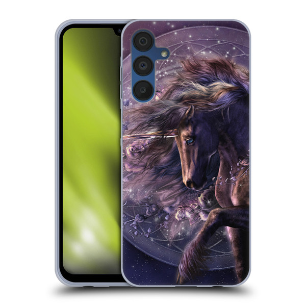 Laurie Prindle Fantasy Horse Chimera Black Rose Unicorn Soft Gel Case for Samsung Galaxy A15