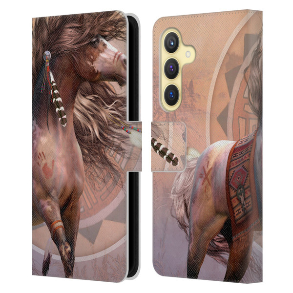 Laurie Prindle Fantasy Horse Spirit Warrior Leather Book Wallet Case Cover For Samsung Galaxy S24 5G