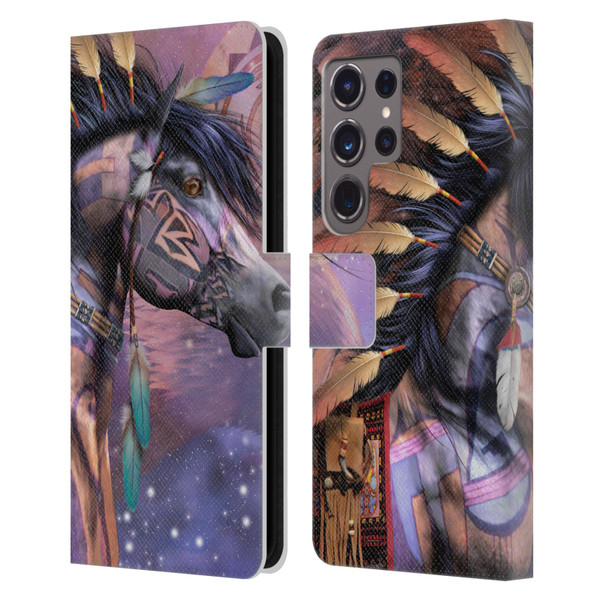 Laurie Prindle Fantasy Horse Native American Shaman Leather Book Wallet Case Cover For Samsung Galaxy S24 Ultra 5G