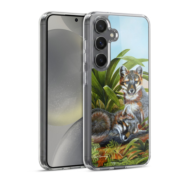 Lisa Sparling Creatures Red Fox Kits Soft Gel Case for Samsung Galaxy S24 5G & MagSafe