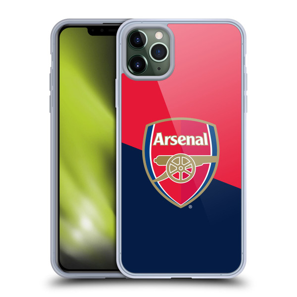 Arsenal FC Crest 2 Red & Blue Logo Soft Gel Case for Apple iPhone 11 Pro Max