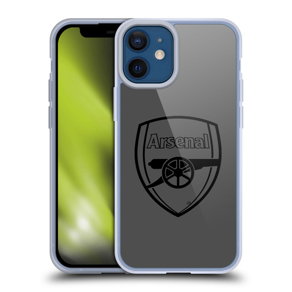 Arsenal FC Crest 2 Black Logo Soft Gel Case for Apple iPhone 12 Mini & MagSafe
