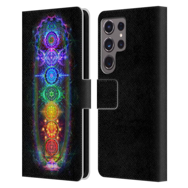 Jumbie Art Visionary Chakras Leather Book Wallet Case Cover For Samsung Galaxy S24 Ultra 5G