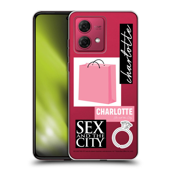 Sex and The City: Television Series Characters Shopping Bag Charlotte Soft Gel Case for Motorola Moto G84 5G