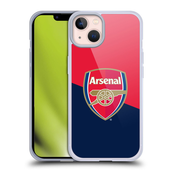 Arsenal FC Crest 2 Red & Blue Logo Soft Gel Case for Apple iPhone 13