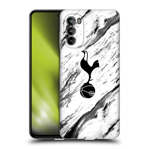 Tottenham Hotspur F.C. Badge Black And White Marble Soft Gel Case for Motorola Moto G82 5G