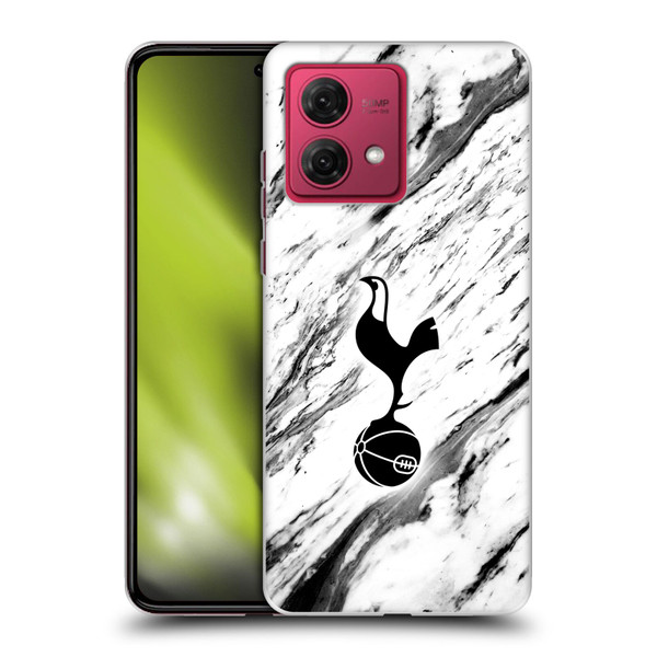 Tottenham Hotspur F.C. Badge Black And White Marble Soft Gel Case for Motorola Moto G84 5G