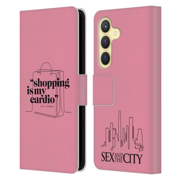 Sex and The City: Television Series Characters Shopping Cardio Carrie Leather Book Wallet Case Cover For Samsung Galaxy S24 5G