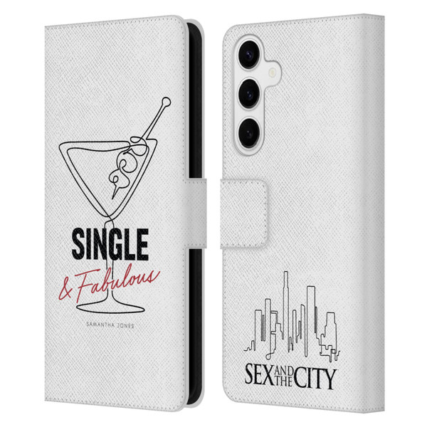 Sex and The City: Television Series Characters Single And Fabulous Samantha Leather Book Wallet Case Cover For Samsung Galaxy S24+ 5G