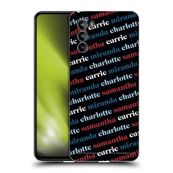 Sex and The City: Television Series Graphics Name Pattern 2 Soft Gel Case for Motorola Moto G82 5G