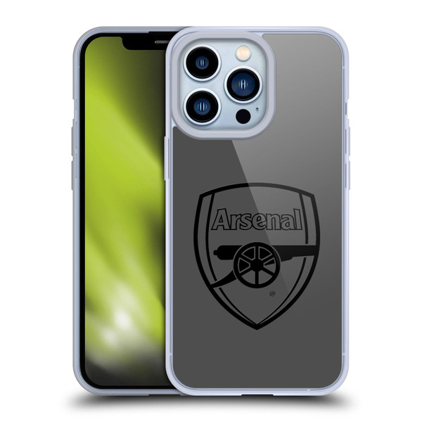 Arsenal FC Crest 2 Black Logo Soft Gel Case for Apple iPhone 13 Pro
