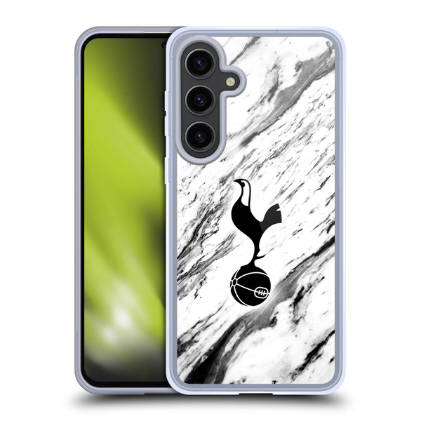 Tottenham Hotspur F.C. Badge Black And White Marble Soft Gel Case for Samsung Galaxy S24+ 5G