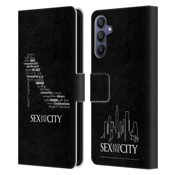 Sex and The City: Television Series Graphics Shoe Leather Book Wallet Case Cover For Samsung Galaxy A15
