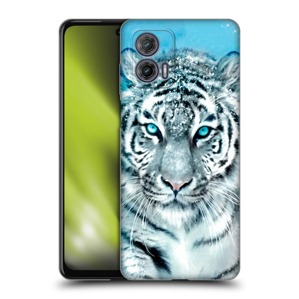 Aimee Stewart Animals White Tiger Soft Gel Case for Motorola Moto G73 5G