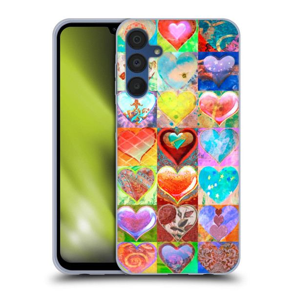Aimee Stewart Colourful Sweets Hearts Grid Soft Gel Case for Samsung Galaxy A15