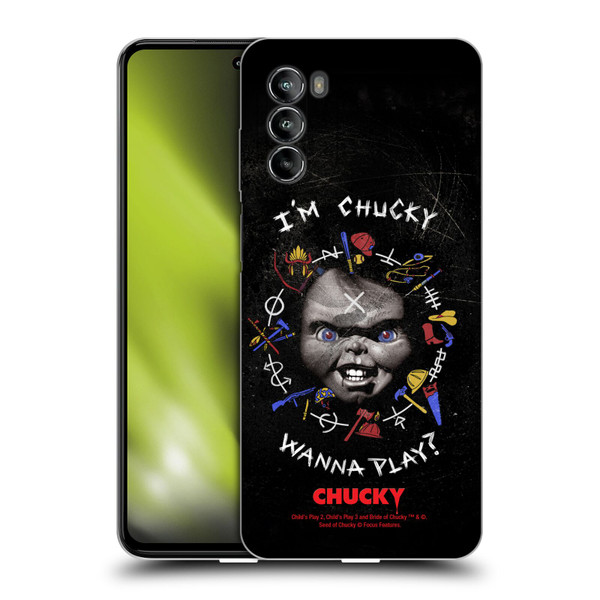 Child's Play Key Art Wanna Play Grunge Soft Gel Case for Motorola Moto G82 5G
