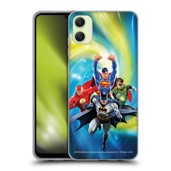 Justice League DC Comics Airbrushed Heroes Galaxy Soft Gel Case for Samsung Galaxy A05