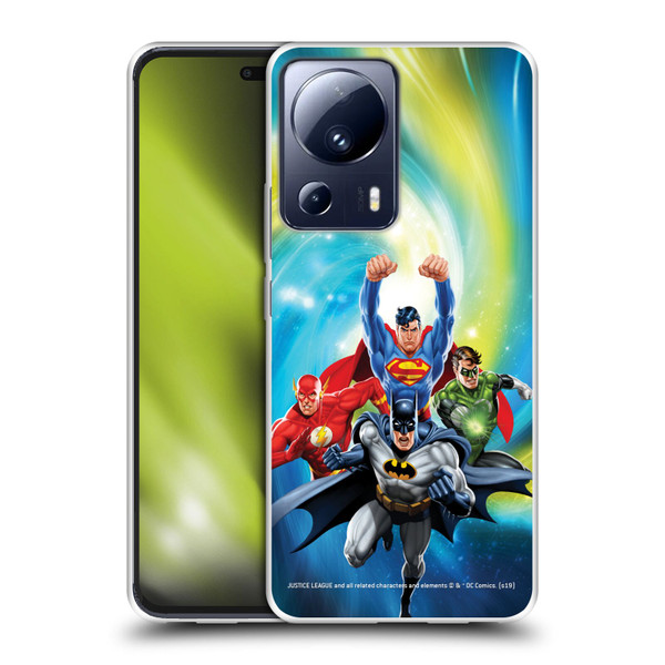 Justice League DC Comics Airbrushed Heroes Galaxy Soft Gel Case for Xiaomi 13 Lite 5G