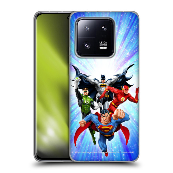 Justice League DC Comics Airbrushed Heroes Blue Purple Soft Gel Case for Xiaomi 13 Pro 5G
