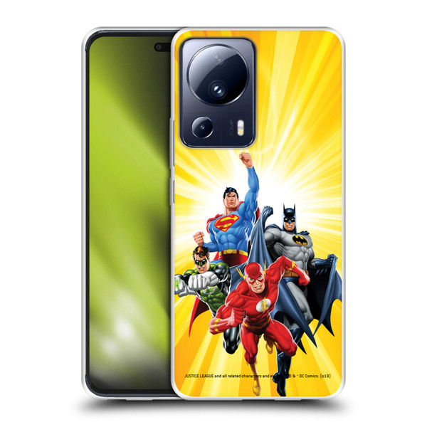 Justice League DC Comics Airbrushed Heroes Yellow Soft Gel Case for Xiaomi 13 Lite 5G