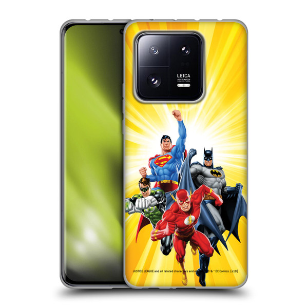 Justice League DC Comics Airbrushed Heroes Yellow Soft Gel Case for Xiaomi 13 Pro 5G
