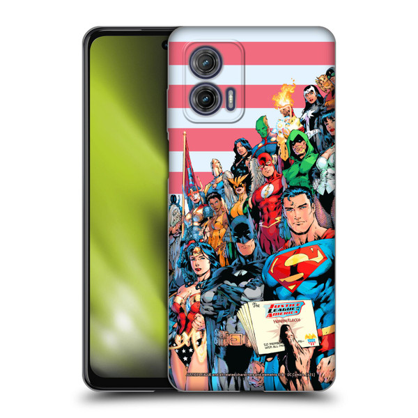 Justice League DC Comics Comic Book Covers Of America #1 Soft Gel Case for Motorola Moto G73 5G