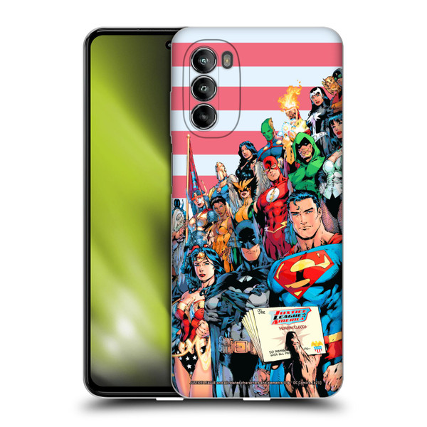 Justice League DC Comics Comic Book Covers Of America #1 Soft Gel Case for Motorola Moto G82 5G