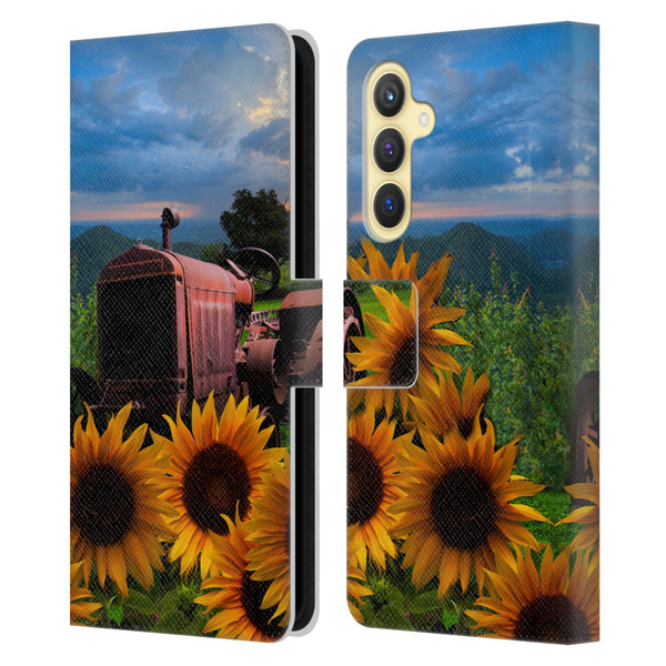 Celebrate Life Gallery Florals Tractor Heaven Leather Book Wallet Case Cover For Samsung Galaxy S23 FE 5G