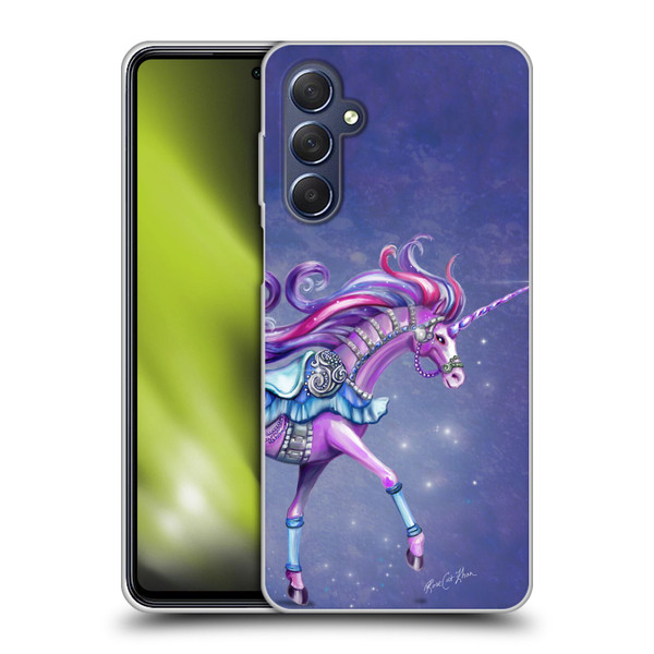 Rose Khan Unicorns Purple Carousel Horse Soft Gel Case for Samsung Galaxy M54 5G