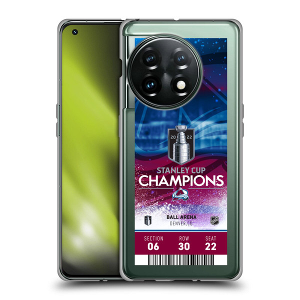 NHL 2022 Stanley Cup Champions Colorado Avalanche Ticket Soft Gel Case for OnePlus 11 5G