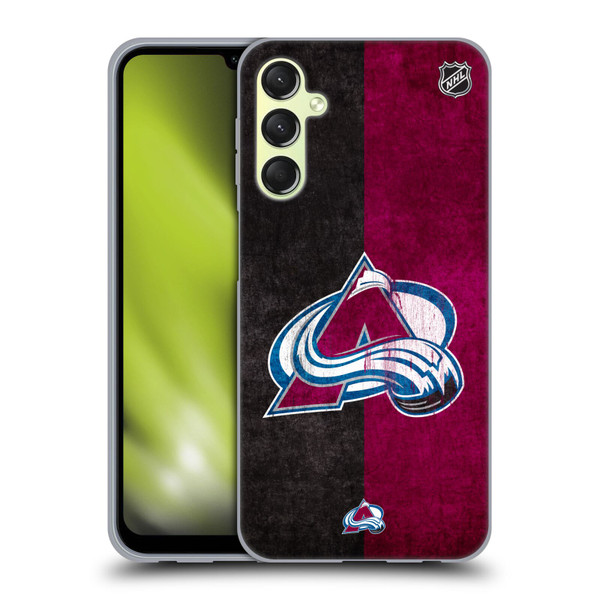 NHL Colorado Avalanche Half Distressed Soft Gel Case for Samsung Galaxy A24 4G / M34 5G