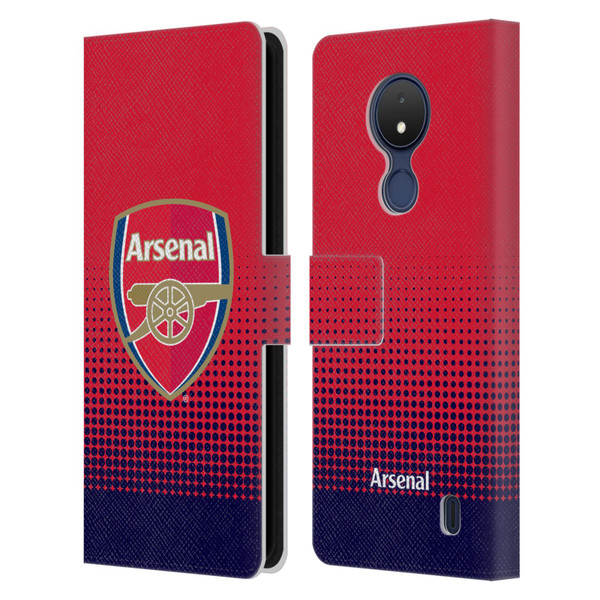 Arsenal FC Crest 2 Fade Leather Book Wallet Case Cover For Nokia C21