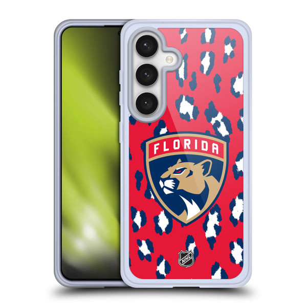 NHL Florida Panthers Leopard Pattern Soft Gel Case for Samsung Galaxy S24 5G