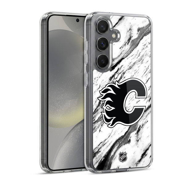NHL Calgary Flames Marble Soft Gel Case for Samsung Galaxy S24 5G & MagSafe