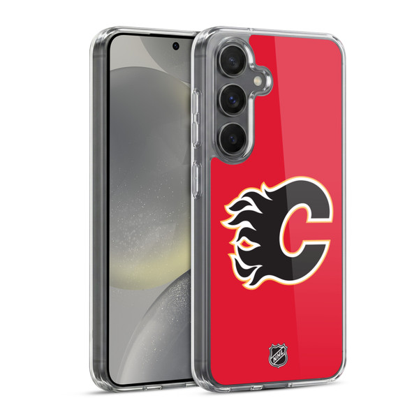 NHL Calgary Flames Plain Soft Gel Case for Samsung Galaxy S24 5G & MagSafe