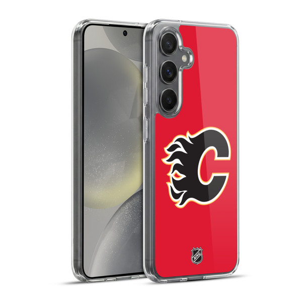 NHL Calgary Flames Plain Soft Gel Case for Samsung Galaxy S24+ 5G & MagSafe