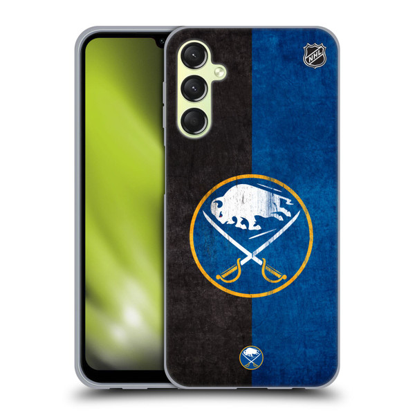 NHL Buffalo Sabres Half Distressed Soft Gel Case for Samsung Galaxy A24 4G / M34 5G